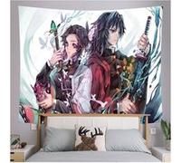 Tapisserie murale en polyester Demon Slayer décorations pour la maison - 130*150cm (Kanae Kochō et Giyū Tomioka)