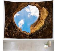 Tapisserie Murale Grotte 203x274 cm Grande Tenture Murale Paysage Naturel Tapisserie Tissu 3D Impression Decoration Art pour Maison Salon Chambre a-9364