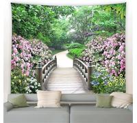 Tapisserie Murale Jardin 130x150 cm Tenture Murale Jardin Tapisserie Tissu 3D Impression Decoration Art pour Maison Salon Chambre Dortoir a-9731