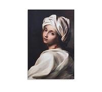 Tapisserie murale moderne en polyester avec impression baroque italienne Guido Reni Portrait de Beatrice Cenci 30 x 45 cm