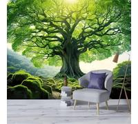 Tapisserie Murale Montagnes Forestières 130x150 cm Tenture Murale Grand Arbre Vert Tapisserie Tissu 3D Impression Decoration Art pour Maison Salon Chambre Dortoir a-1163