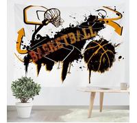 Tapisserie murale - MOUTON MAISON DECO -Basket-ball créatif cool - 200x150cm - Polyester - Impression numérique