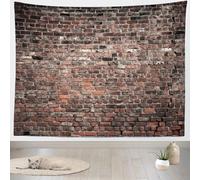 Tapisserie Murale Mur de Briques 240x260 cm Tenture Murale XXL Country Rétro Tapisserie Tissu 3D Impression Decoration Art pour Maison Salon Chambre a-8749