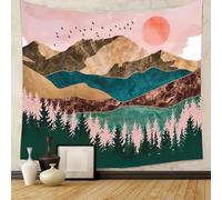 Tapisserie murale paysage de montagne, décoration murale abstraite pour chambre à coucher, salon, forêt pittoresque, tenture murale