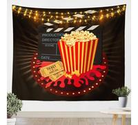 Tapisserie Murale Pop-Corn 220x240 cm Grande Tenture Murale Cinéma Tapisserie Tissu 3D Impression Decoration Art pour Maison Salon Chambre a/2678