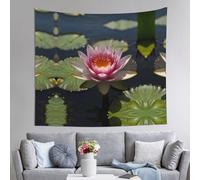 Tapisserie murale rectangulaire en forme de nénuphar - 152,4 x 139,7 cm - Décoration murale d'intérieur ou de salon
