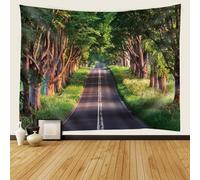 Tapisserie Murale Route Des Arbres 130x150 cm Tenture Murale Paysage Tapisserie Tissu 3D Impression Decoration Art pour Maison Salon Chambre Dortoir a-9640
