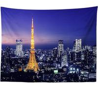Tapisserie Murale Scène Nocturne de La Ville 140x230 cm Tenture Murale Horizon de La Ville Tapisserie Tissu 3D Impression Decoration Art pour Maison Salon Chambre a-9432