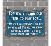 Tapisserie murale vintage avec devise de l'équipe sportive : « For It's A Grand Old to Play » pour décoration murale de dortoir, décoration de bière (75 x 100 cm)