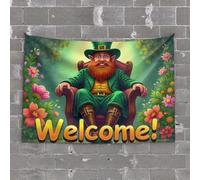 Tapisserie murale « Welcome to The Land of Leprechauns » - Décoration de bar pour la maison - 100 x 150 cm