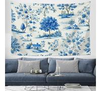 Tapisserie Murales Bâtiment D'Usine Rétro, 200x150 cm Tenture Murale Paysage Rural Tapisserie Murale Tissu pour la Décoration de Chambre à Coucher, Décorations Murales, Nappes - Bleu