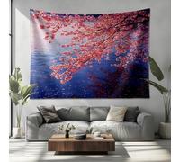 Tapisserie Murales, Belles Fleurs Au Bord de La RivièRe Tapisserie Tenture Murale, Rose Décoration Tissu D'Impression Rectangulaire Pour Salon Chambre À Coucher, 200x150 cm