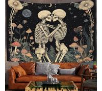 Tapisserie Murales Crâne Baiser, Tenture Murale Galaxie Champignon Mystique, 100X75Cm Tapisserie Murale Tissu Pour La Chambre À Coucher Décorations Murales, Bronze Art Mural