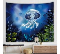 Tapisserie Murales, Morbuy Voilier et Fond Marin Décoration Tenture Couverture Pique-Nique Polyester Nappe Yoga Tapestry (Petit (130 x 150cm),Blanc)