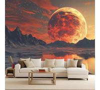 tapisserie murales papier peint 350x260cm Planète Chaude papier peint chambre adulte Impression murale en toile à l’huile, sans joint, parfaite pour espace de lecture ou bibliothèque EB24-7054