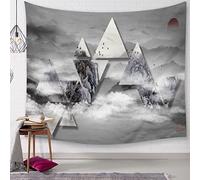 Tapisserie Murales Papier Peint 3D Décoration Home Noir Et Blanc Peinture Abstraite À L'Encre De Style Chinois Tapisseries Murales Décoration Enfant Tenture Chambre Salon Chambre 94X86 inches