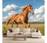 tapisserie murales papier peint Photo 200x140cm Cheval Agile papier peint vintage Série Wild Gratuite Tête de Lit Art Mural Salon Chambre Chambre d’Enfant Installation Rapide Résistant aux Rayures