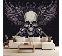 tapisserie murales papier peint Photo 450x315cm Pistolet Skull Wings fresque murale papier peint Esthétique Sombre Chambre d’Enfant Mur Créatif Salon Chambre Art Mural Photomuraux Couverture