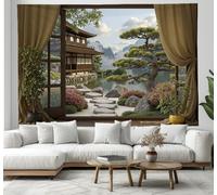 Tapisserie Murales,Paysage naturel Chemin de pierres en pot, 100x150cm Tapisserie Murale Tissu, pour la Décoration de Chambre à Coucher, Décorations Murales, Art Mural, Nappes