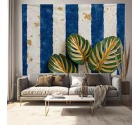 Tapisserie Murales Rayures Bleu Marine, 150x130 cm Tenture Murale Style Bohème Tapisserie Murale Tissu pour la Décoration de Chambre à Coucher, Décorations Murales, Nappes - Bleu Marine