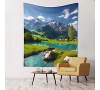 Tapisserie paysage du lac Highland, tapisserie de décoration pour chambre, salon, etc. 152 x 130 cm