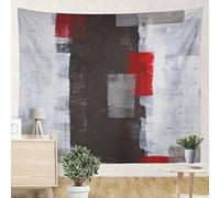 Tapisserie Peinture D'Art Rouge Et Gris Tapisserie Murale À Suspendre Décoration Grandes Tapisseries, Pour Chambre À Coucher, Mariage, Décor À La Maison, 100x150cm