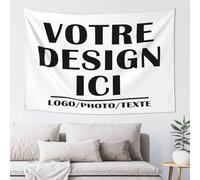 Tapisserie personnalisable affiche personnalisée Avec Photo Texte de Vacances Tenture Murale pour Salon Chambre Dortoir Décor Anniversaire Mariage Cadeau de Remise des Diplômes 150 cm x 150 cm