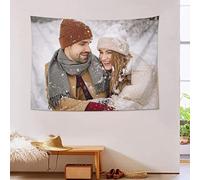 Tapisserie Personnalisée, Tapisserie Personnalisée Avec Photo Texte Image, Tapisseries de Vacances, Tenture Murale pour Salon Chambre Dortoir Décor Anniversaire Mariage Cadeau de Remise des Diplômes