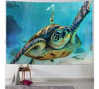 Tapisserie Plongée Sous-Marine Hawaïenne Tortue De Mer Nature Animal Natation Faune Thème Tapisserie Murale Coloré Tenture Murale Moderne Tapisseries Pour Dortoir Fête 130X152CM