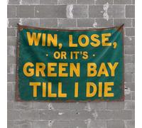 Tapisserie pour décoration extérieure de bar pour homme avec inscription « Win, Lose, Or It's Green Bay Till I Die » (75 x 100 cm)