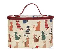Tapisserie Signare Sac à Maquillage, Organisateur des Cosmétiques, de Voyage Trousses de Toilette, Beauty Case (Chat effronté)