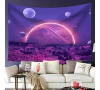 Tapisserie Tenture Espace Planète Désert Montagnes Nature Sauvage Galaxie Étoilé Vintage Tapisserie Décoration Couvre-Lit, Pour Mariage, Mur Art, Décor À La Maison, 150x230cm