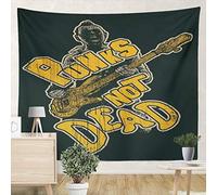 Tapisserie Tenture Les Punks Rétro Ne Sont Pas Morts Avec Un Guitariste Punk Tapisserie Murale À Suspendre Décoration Couvre-Lit, Pour Décor À La Maison, Mariage, Mur Art, 130x150cm