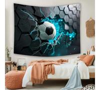 Tapisserie Thème Sportif Football Grande Tenture Murale, Décoration Science Fiction Fissure pour Méditation, Chambre, Salon Tissu Mural Esthétique 150x130 cm