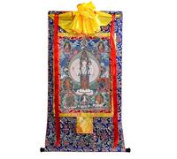 Tapisserie tibétaine Thangka Art - 1000 Armes Avalokitesvara Thangka - Impression giclée numérique haute résolution et double couche encadrée à la main - Tapisserie bouddhiste à suspendre - 119,4 x