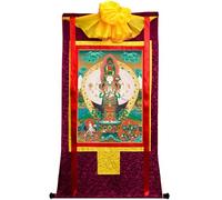 Tapisserie tibétaine Thangka Art - 1000 Armes Avalokitesvara Thangka - Impression giclée numérique haute résolution et double couche encadrée à la main - Tapisserie bouddhiste à suspendre - 119,4 x