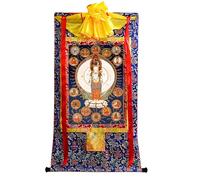 Tapisserie tibétaine Thangka Art - 1000 Armes Avalokitesvara Thangka - Impression giclée numérique haute résolution et double couche encadrée à la main - Tapisserie bouddhiste à suspendre - 119,4 x