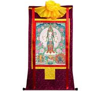 Tapisserie tibétaine Thangka Art - 1000 Armes Avalokitesvara Thangka - Impression giclée numérique haute résolution et double couche encadrée à la main - Tapisserie bouddhiste à suspendre - 119,4 x