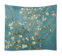 Tapisserie Van Gogh Fleur Peinture À L'huile - Tenture murale 150x130cm - Décor floral pour chambre et salon-Tissu polyester léger