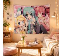 Tapisserie Vocaloid Hatsune Miku Rin Teto, décoration murale mignonne sur le thème de l'anime 1-GT