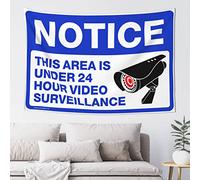 Tapisseries pour avis de chambre - Cette zone est inférieure à 24 heures Tapisserie de vidéosurveillance amusante Décoration d'intérieur Décoration de porte de chambre (Taille : 75 x 100 cm)
