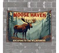 Tapisseries pour chambre à coucher de garçon - Motif orignal : s'échapper vers la nature sauvage - 75 x 100 cm