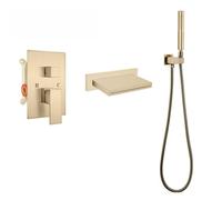 Tapisseur de bain mural mural avec tête de douche Bouche large bouche 3 mode Tap de robinet de salle de bain, plaquette chromée LWX