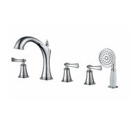 Tapisseur de salle de bain Tap avec douche 5 trous 2 mode Bath Bath douche Tap Tap Deck Mount en laiton, chromé plaqué LWX