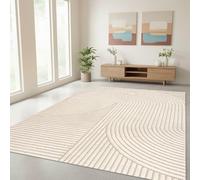 TapisTrend Tapis Design Beige 160x230 cm Moderne à Grandes Arches entrelacées et Lignes Graphiques en Relief pour Salon