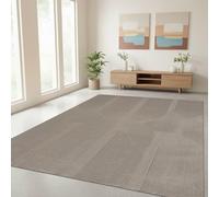 TapisTrend Tapis Design Beige 200x290 cm Moderne à Arches géométriques en Relief et Lignes concentriques pour Salon et Chambre