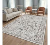 TapisTrend Tapis Design Crème 240x340 cm Oriental Vintage à médaillon Floral et Bordure Classique pour Salon et Salle à Manger