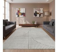 TapisTrend Tapis Design Gris 120x170 cm Moderne à Grandes Arches entrelacées et Lignes Graphiques en Relief pour Salon