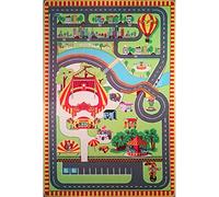 TAPITOM® | Tapis Enfant Cirque - 130 x 200 cm | Tapis de Jeu Route avec Cirque | Tapis de Sol pour Chambre d'enfant Univers Cirque | antidérapant, Ourlet | Normes CE