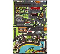 Tapis enfant - Circuit de voitures dans la ville - 130 x 200 cm Multicolore